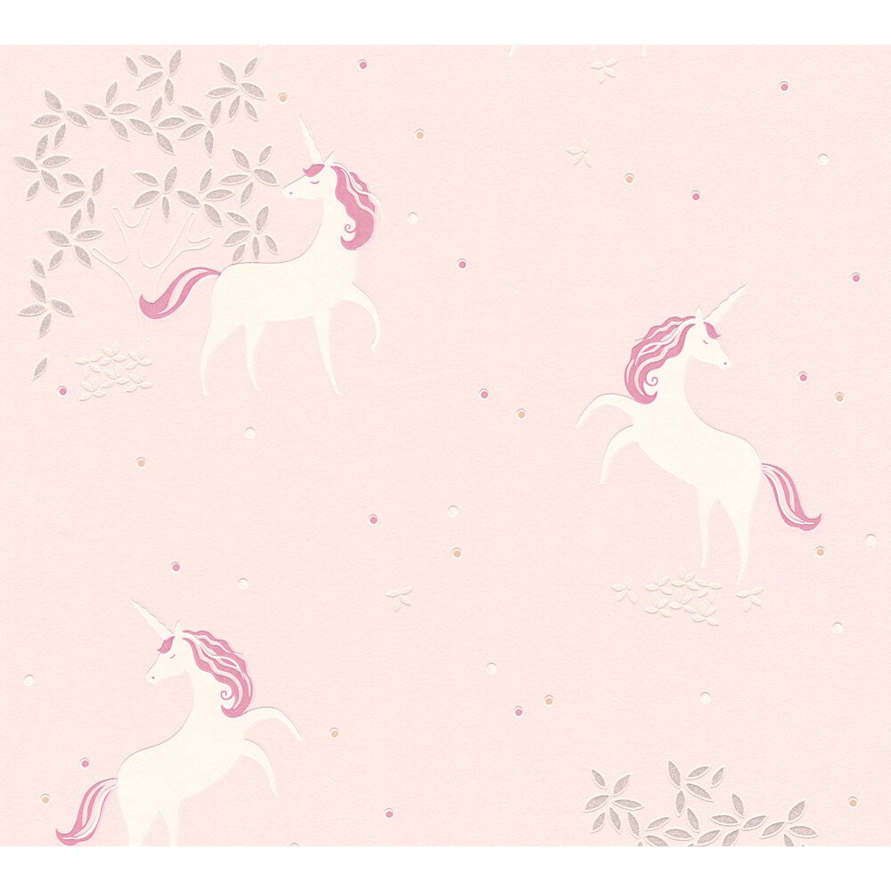 Profhome 369893-GU Children wallpaper wall matt pink silver 5.33 m2